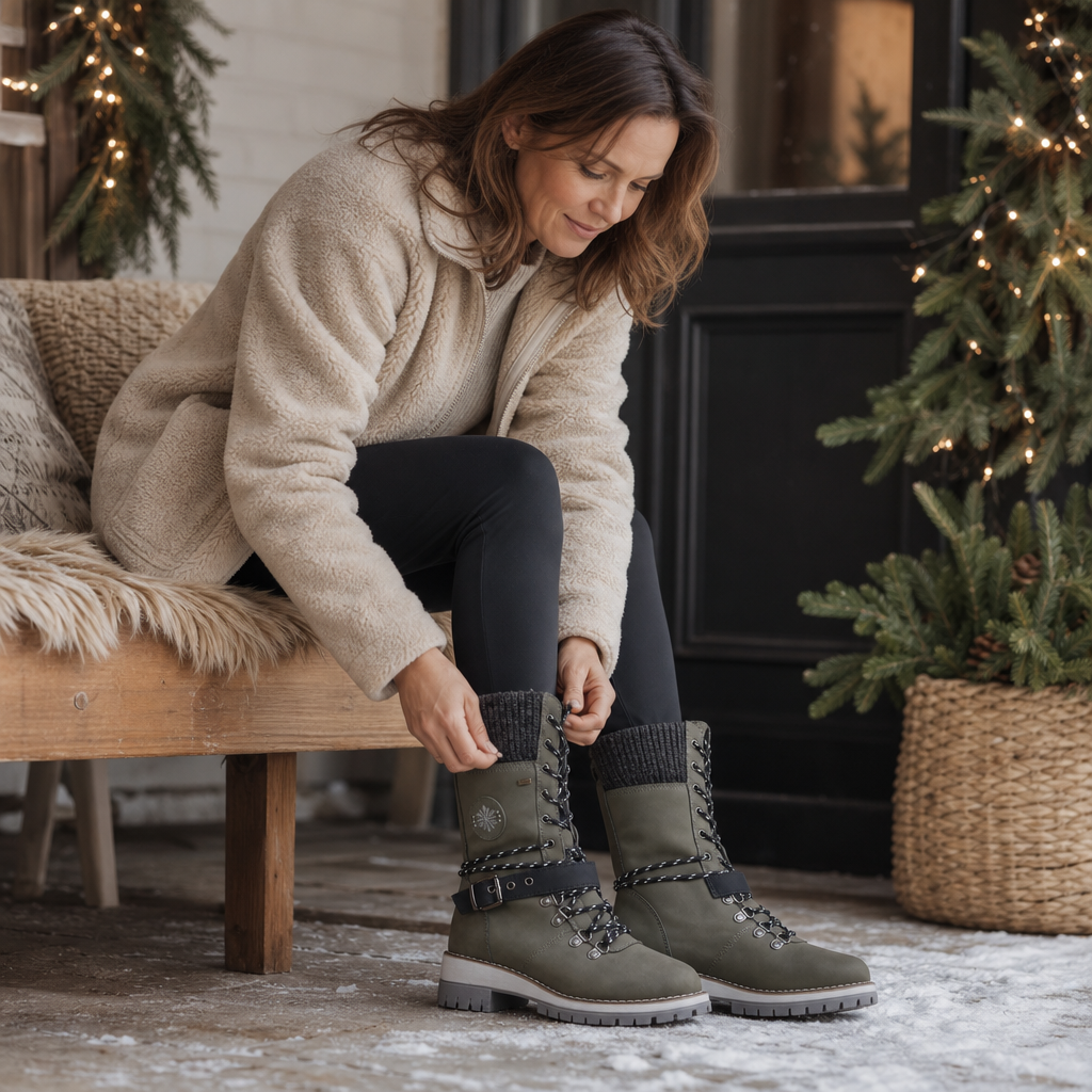 Snowlina | Knee-High Snow Boots – Adjustable Insulated Style