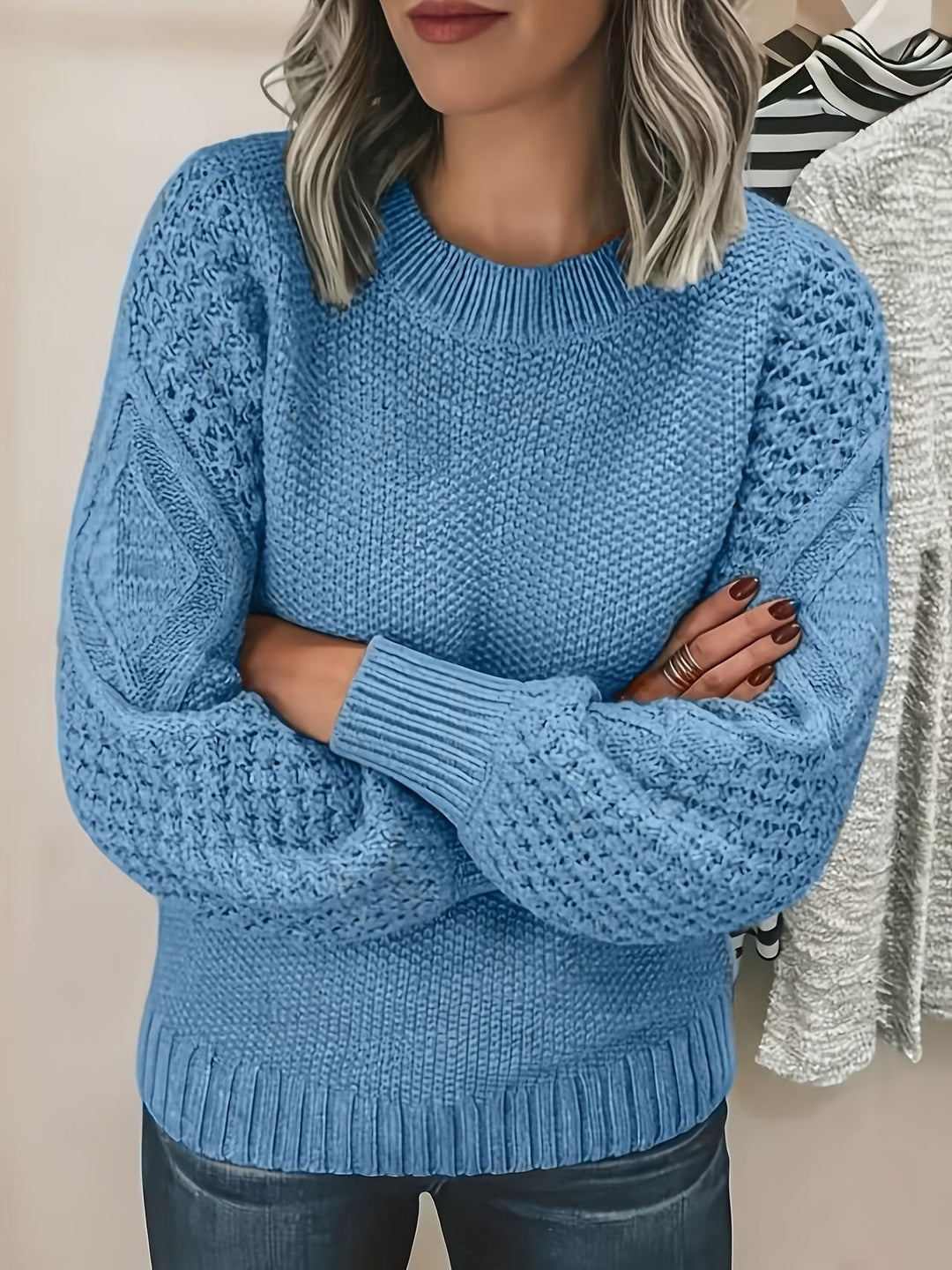 Bonnie | Lantern-Sleeve Sweater – Cozy Style for Women