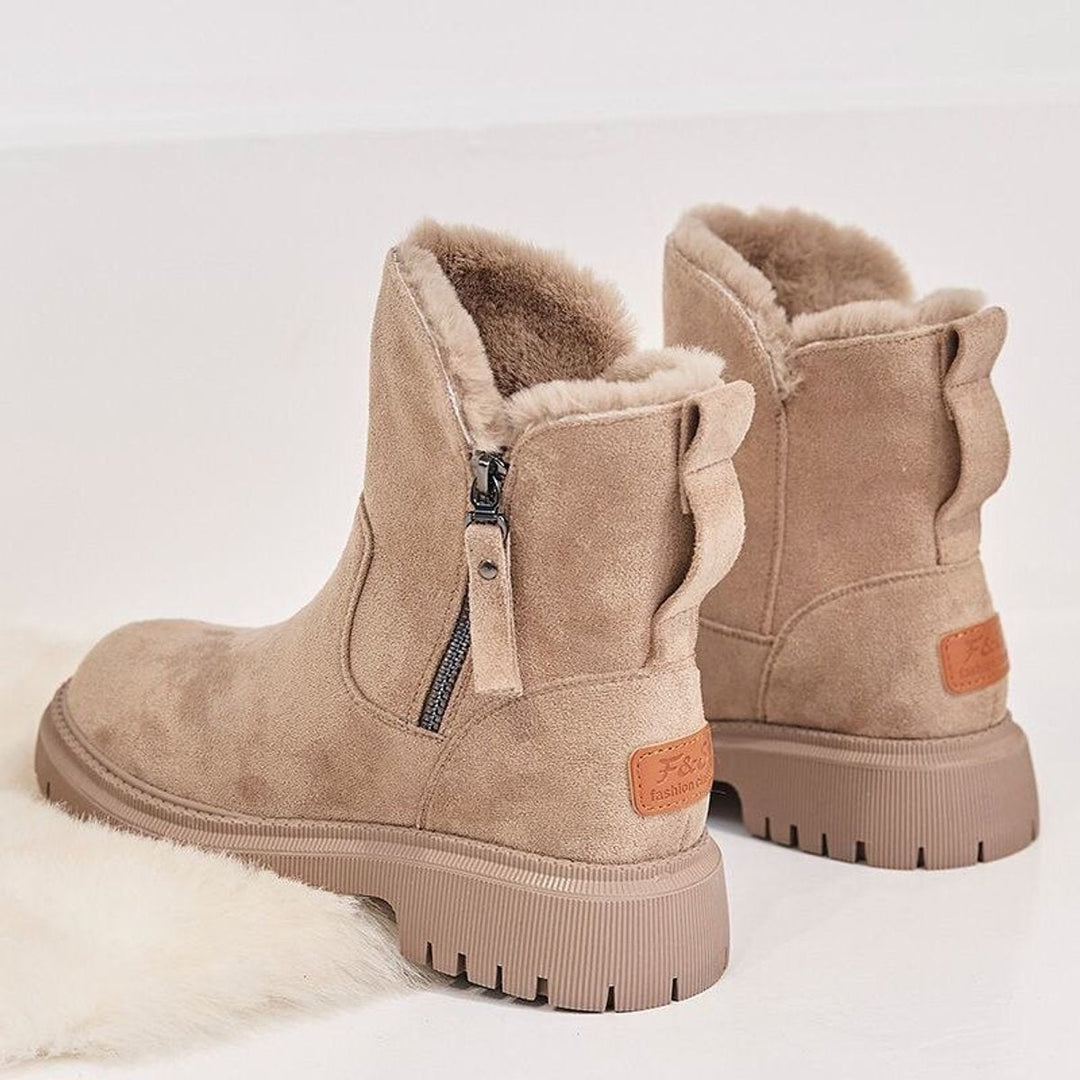 Valencia | Women's Cozy Fleece-Lined Suede Slip-On Ankle Boots