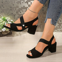 Amelie | Cushioned Stretch-Strap Block-Heel Sandals