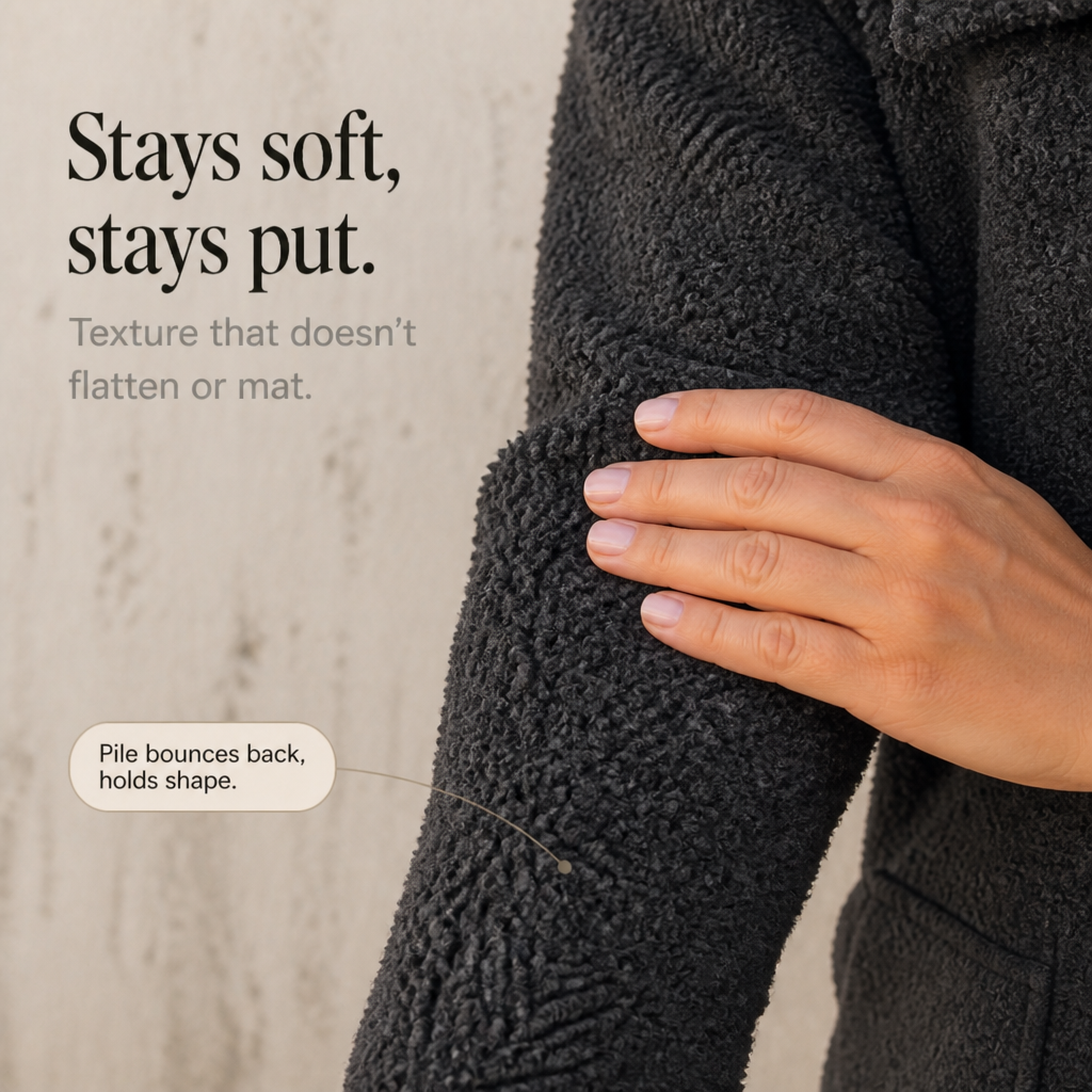Ariane | Curly Faux Fur Jacket – Cozy Button-Front Design