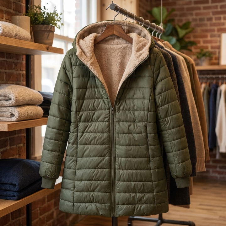 Velora | Mid-Length Hooded Parka – Stylish Insulated Design