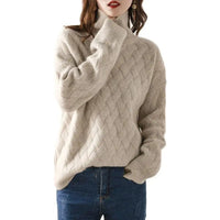 Astrid | Luxuriöser Grobstrickpullover aus Kaschmir mit Rollkragen