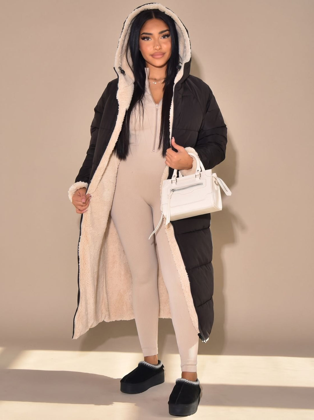 Grace | Reversible Longline Hooded Puffer Coat for Women