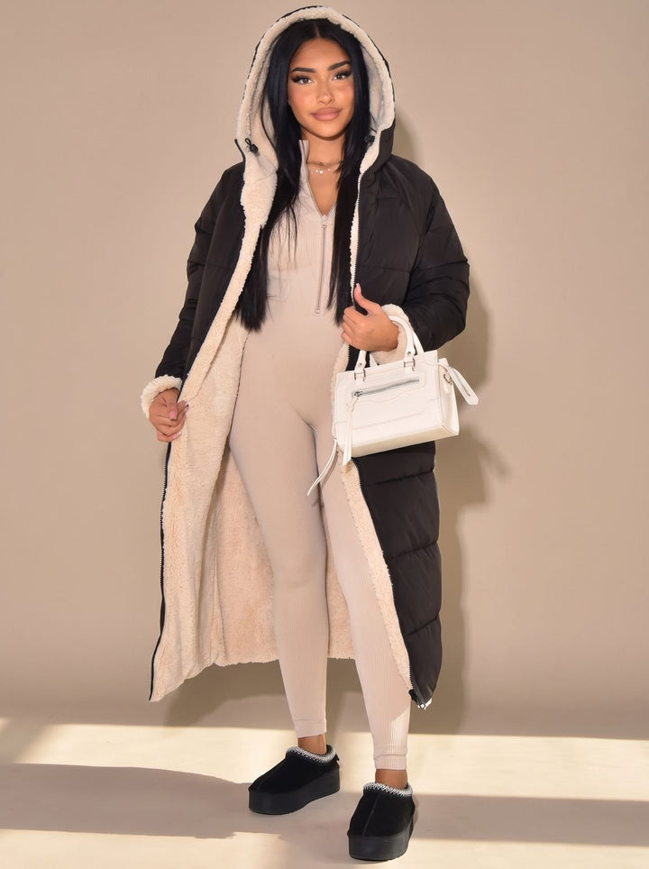 Grace | Reversible Longline Hooded Puffer Coat for Women