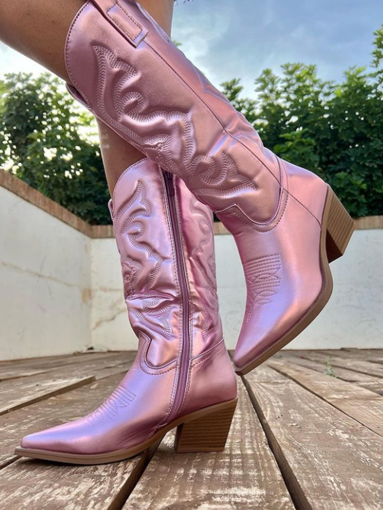 Stella | Metallic-Cowboystiefel