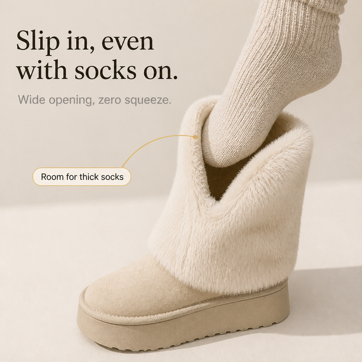 SnugLift | Faux-Fur Mid-Calf Platform Boots for Women – Cozy Winter Style