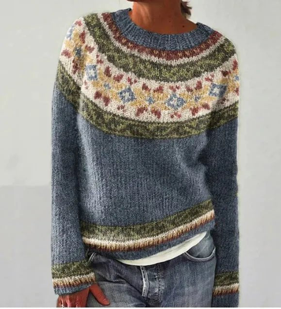 Sienna | Retro-Pullover mit Streifenmuster