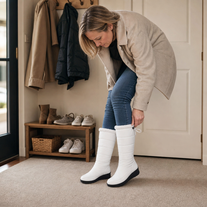 Calevra | Quilted Over-The-Knee Snow Boots – Warm and Stylish