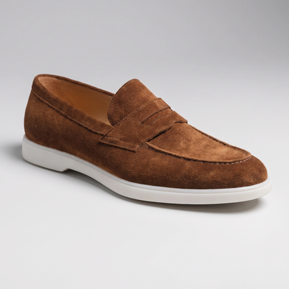Oscar | Suede Penny Loafers with Cushioned Footbed - Image 2