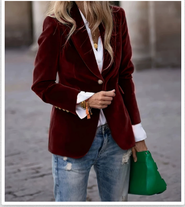 Sienna | Women's Elegant Velvet Slim-Fit Blazer
