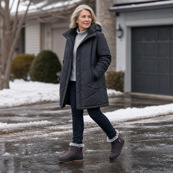 Warmalia | Waterproof Slip-On Snow Boots – Faux Fur-Lined Comfort for Women