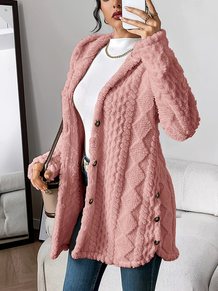 Celestia | Cardigan con cappuccio da donna in morbido peluche