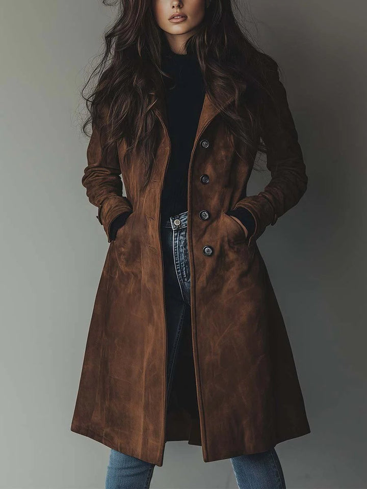 Odette | Women's Elegant Longline Double-Breasted Trench Coat