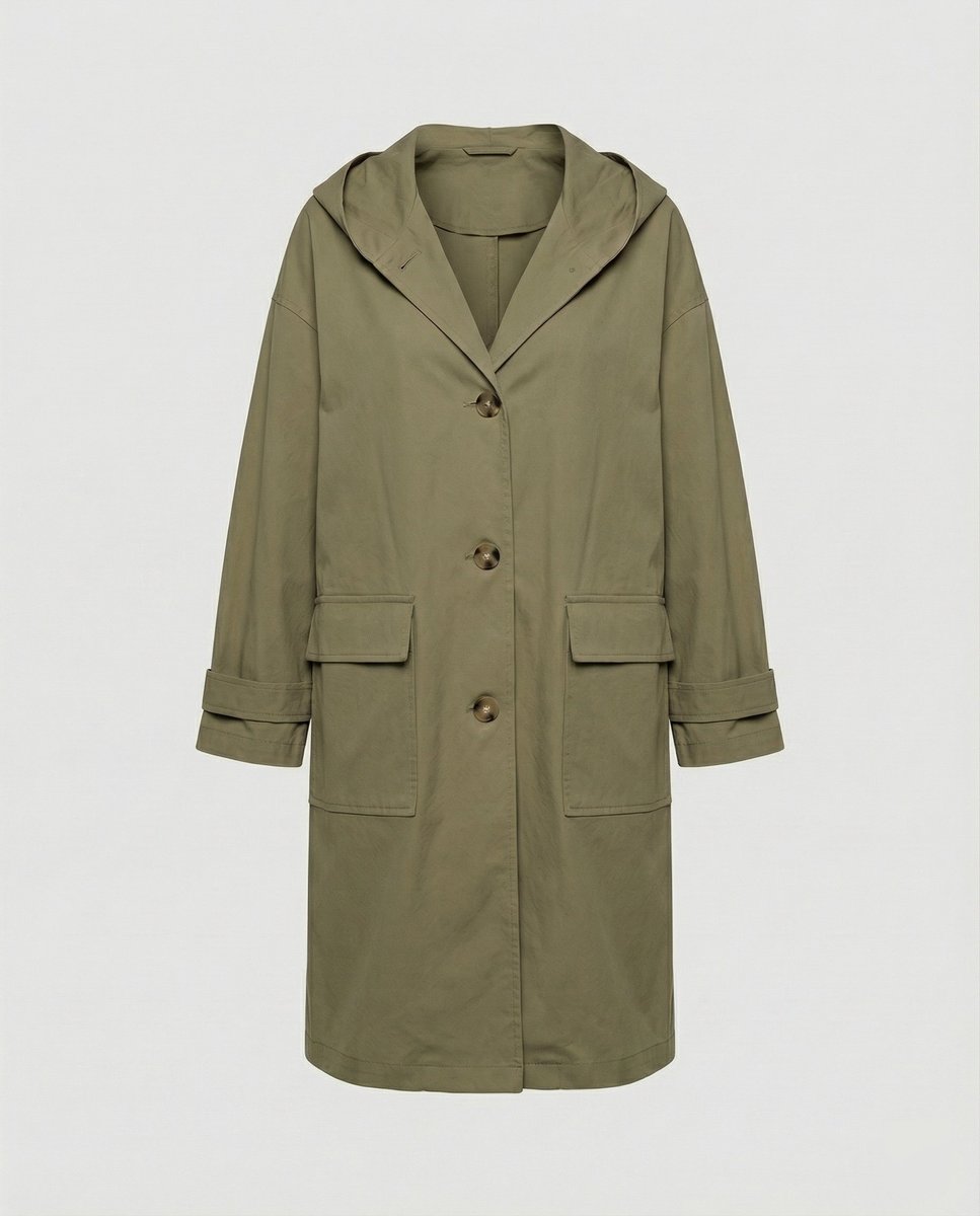 Elena | Women's Elegant Long Waterproof Hooded Trench Coat