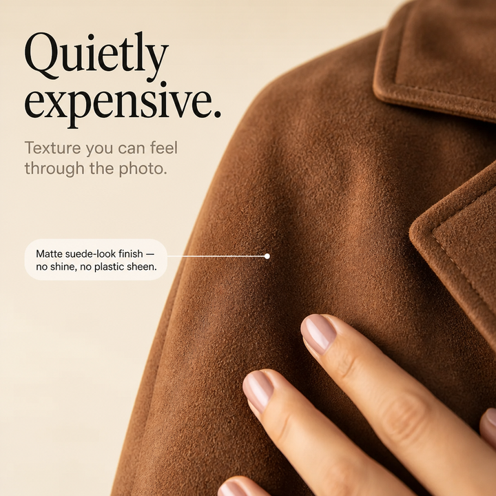 Serena | Suedette Longline Button-Front Trench Coat - Image 9