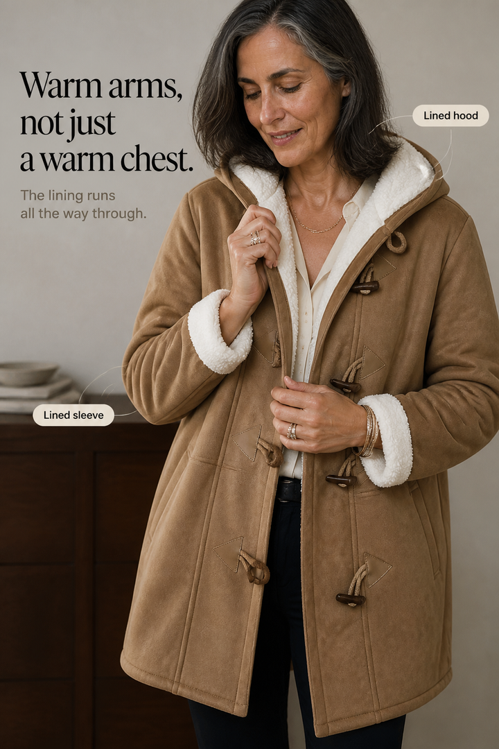 Genevieve | Hooded Faux-Suede Plush-Lined Toggle Coat - Image 15