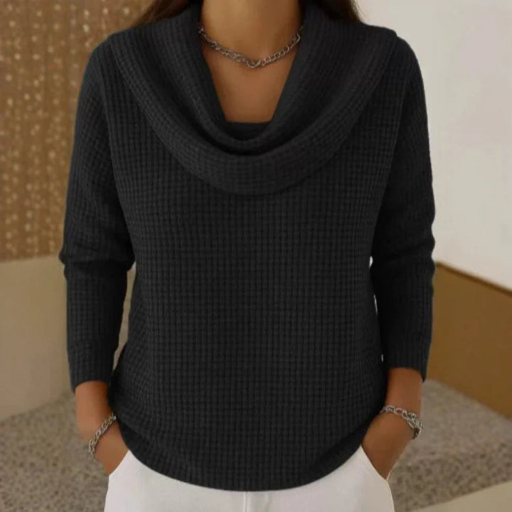 Evelyn | Pullover aus Waffelstrick mit Schalkragen