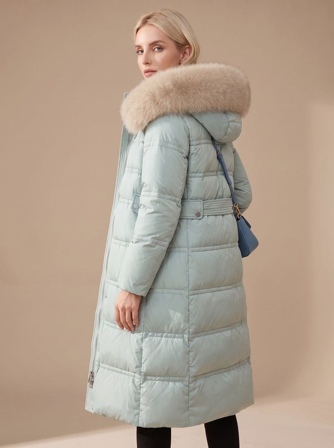 Evelyn | Long Puffer Parka – Luxury Winter Coat with Fur-Hood
