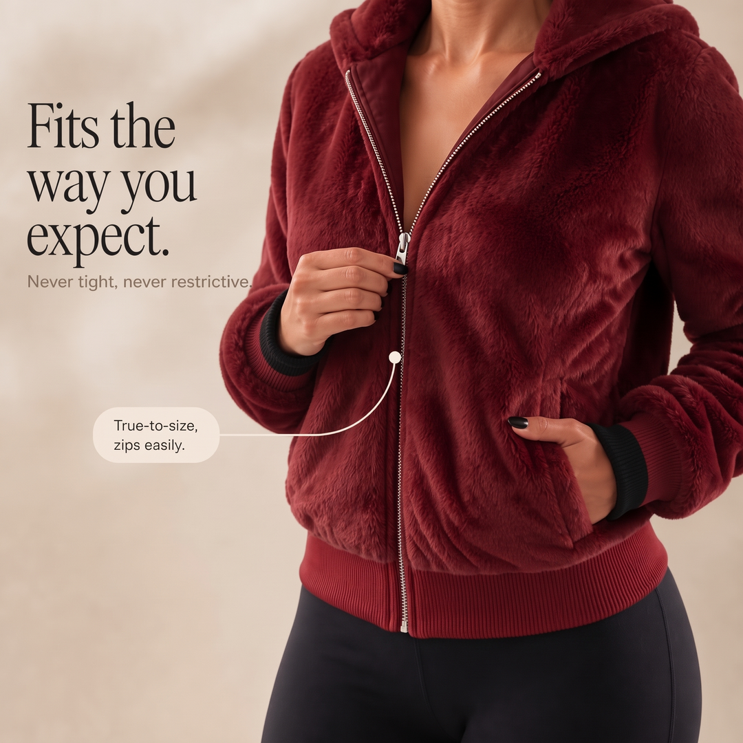 Wearbella | Hooded Faux Fur Zip Jacket – Stylish Layer for Women