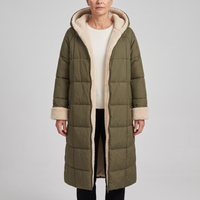Velmessa | Reversible Sherpa-Lined Hooded Longline Puffer Coat