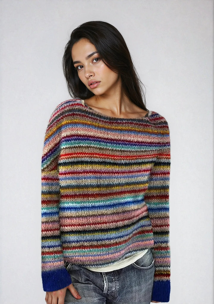 Sienna | Retro-Pullover mit Streifenmuster