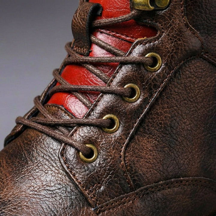 Everett | Two-Tone Leather Lace-Up Ankle Boots - Image 7