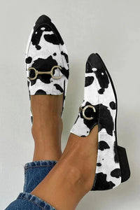 Beatrice | Women's Printed Loafers with Metallic Buckle