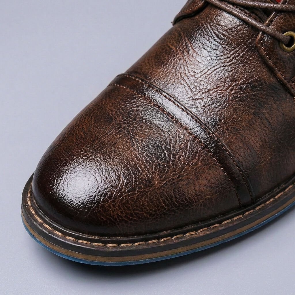 Everett | Two-Tone Leather Lace-Up Ankle Boots - Image 8
