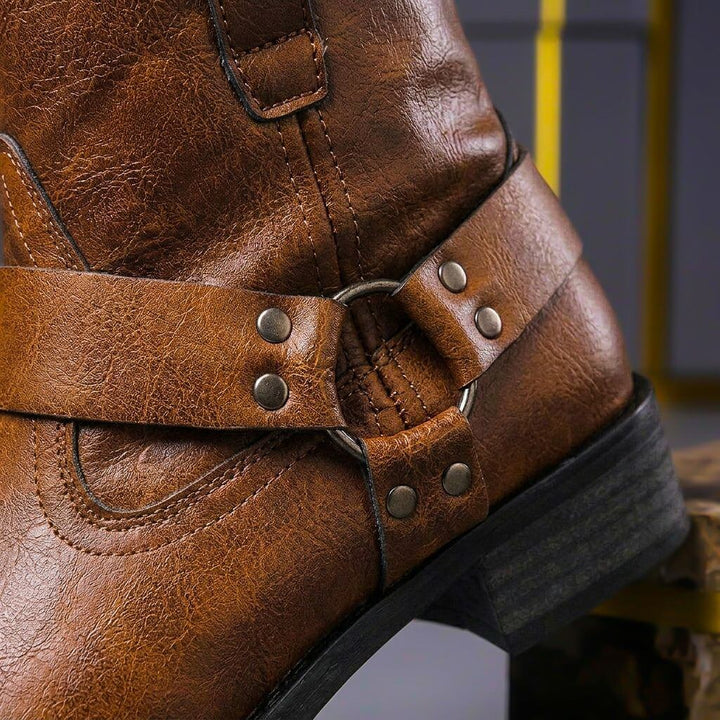 Bennett | Genuine-Leather Harness-Strap Ankle Boots - Image 4