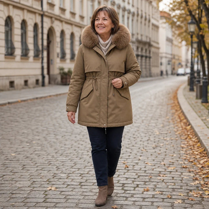 Velora | Plush-Lined Mid-Length Parka – Stylish Warmth for Women
