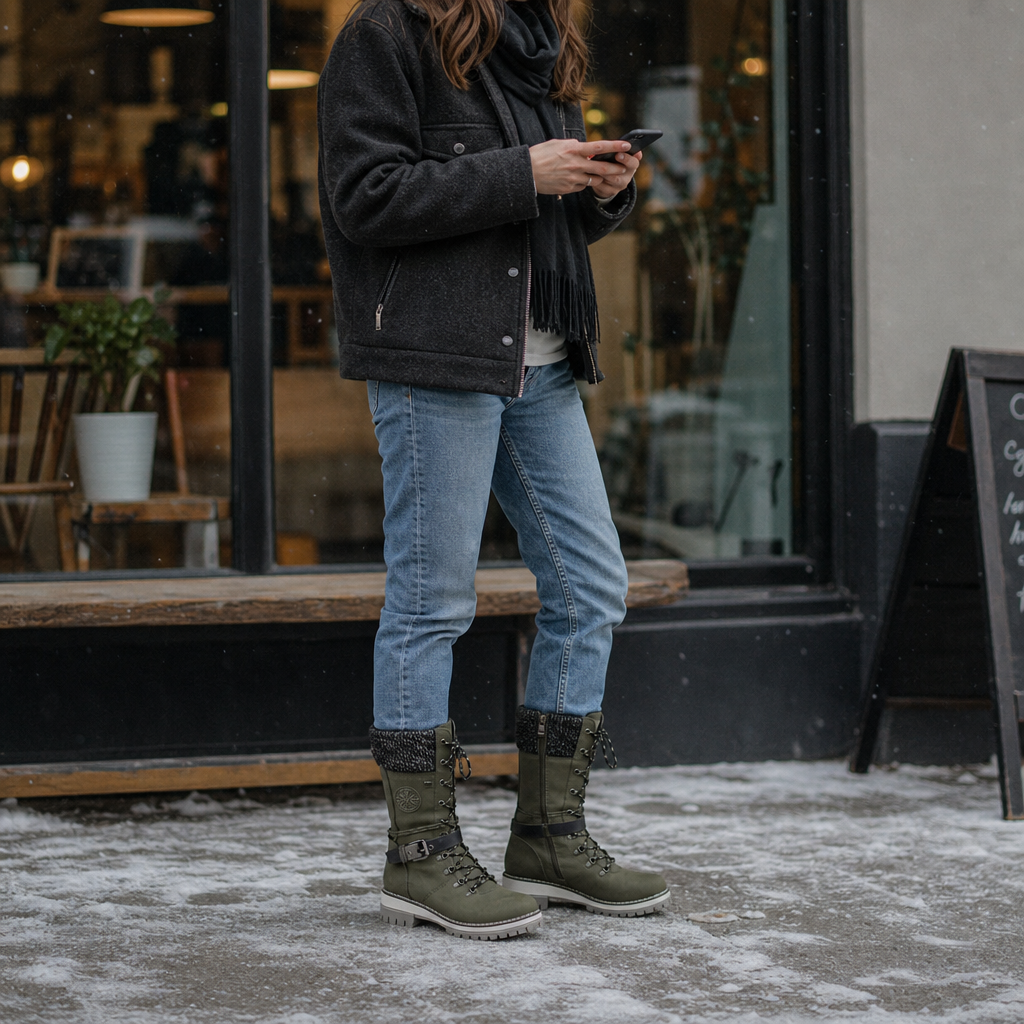 Snowbella | Knee-High Winter Boots – Comfortable Side-Zip Style