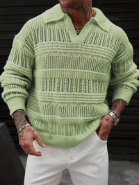 Nathan | Open-Weave Collared Lightweight Sweater