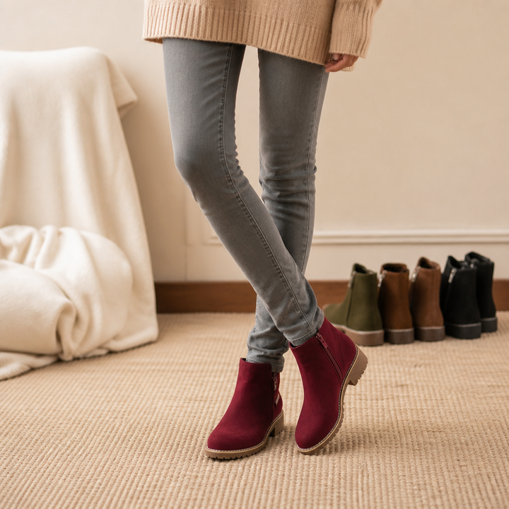 Wearbella | Suede Ankle Boots – Faux Shearling Lined for Everyday Style
