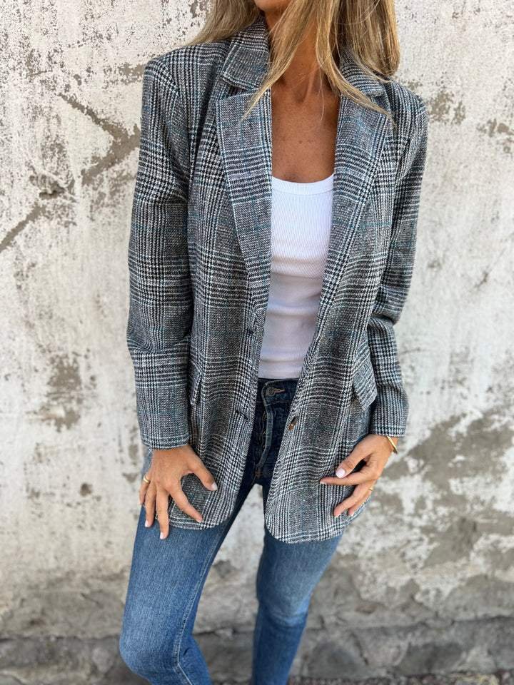 Vivian | Women's Classic Plaid Cotton Casual Blazer