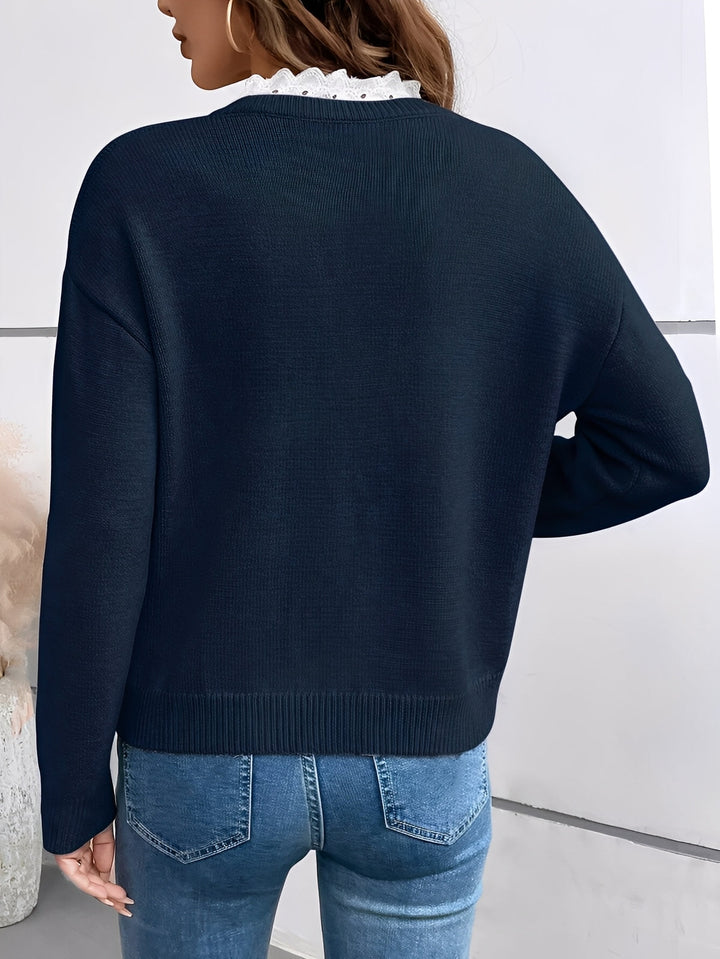 Elise | Lace Detail Knit Sweater