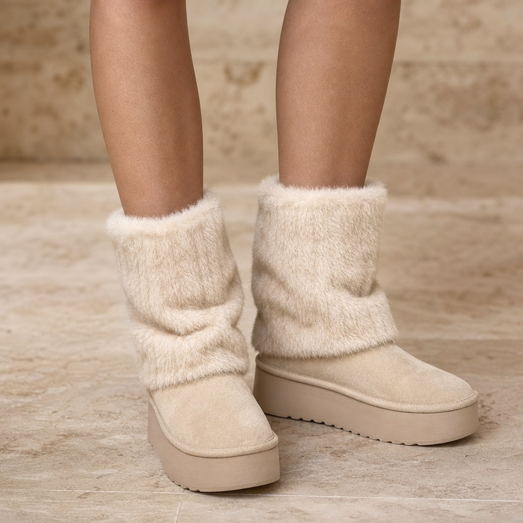 SnugLift | Faux-Fur Mid-Calf Platform Boots for Women – Cozy Winter Style