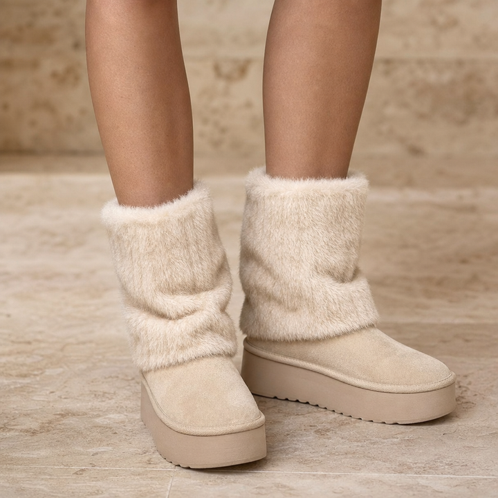 SnugLift | Faux-Fur Mid-Calf Platform Boots for Women – Cozy Winter Style