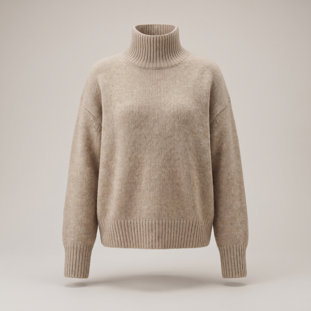 Isabella | Cashmere Sweater – Elegant High-Neck Design for Women