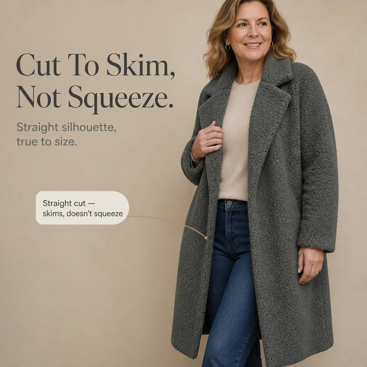 Velora | Long Teddy Coat – Plush Cozy Layer for Women