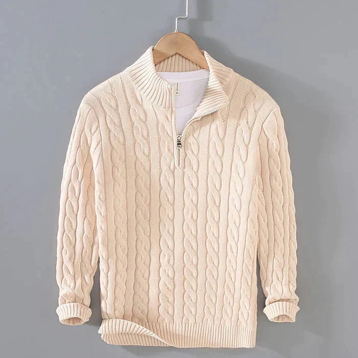Maël | Knit Sweater – Stylish Cable Knit Design for Men