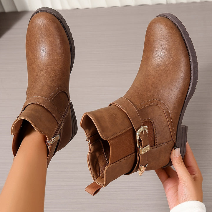 Aurelia | Women's Stylish Western Buckle Ankle Boot
