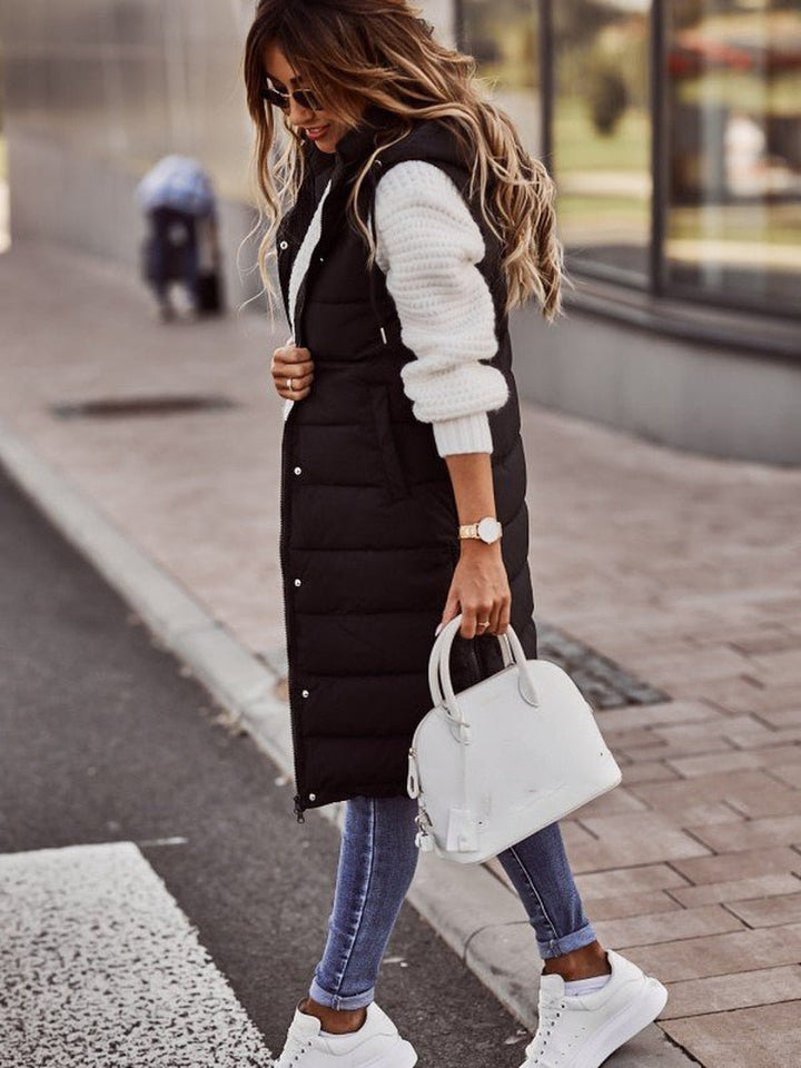 Zara | Knee-Length Quilted Winter Jacket – Stylish Cold Weather Essential