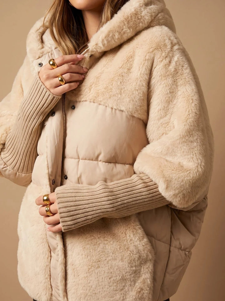 Aveline | Plush Faux Fur Hooded Padded Coat