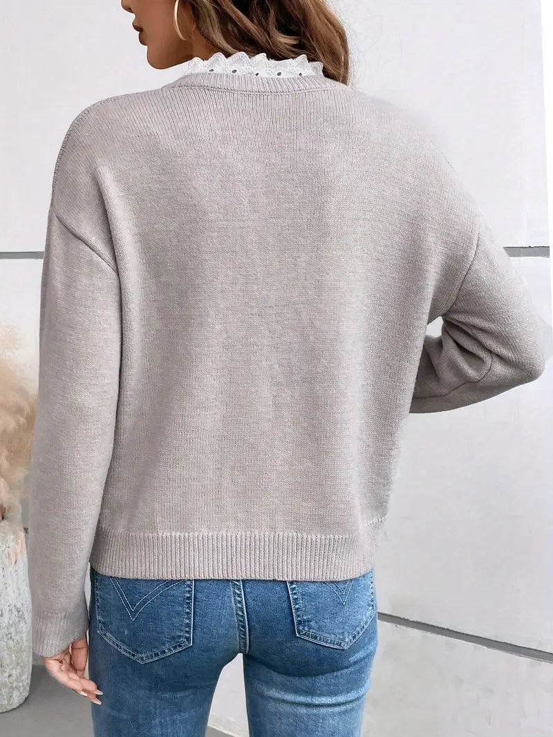 Elise | Lace Detail Knit Sweater