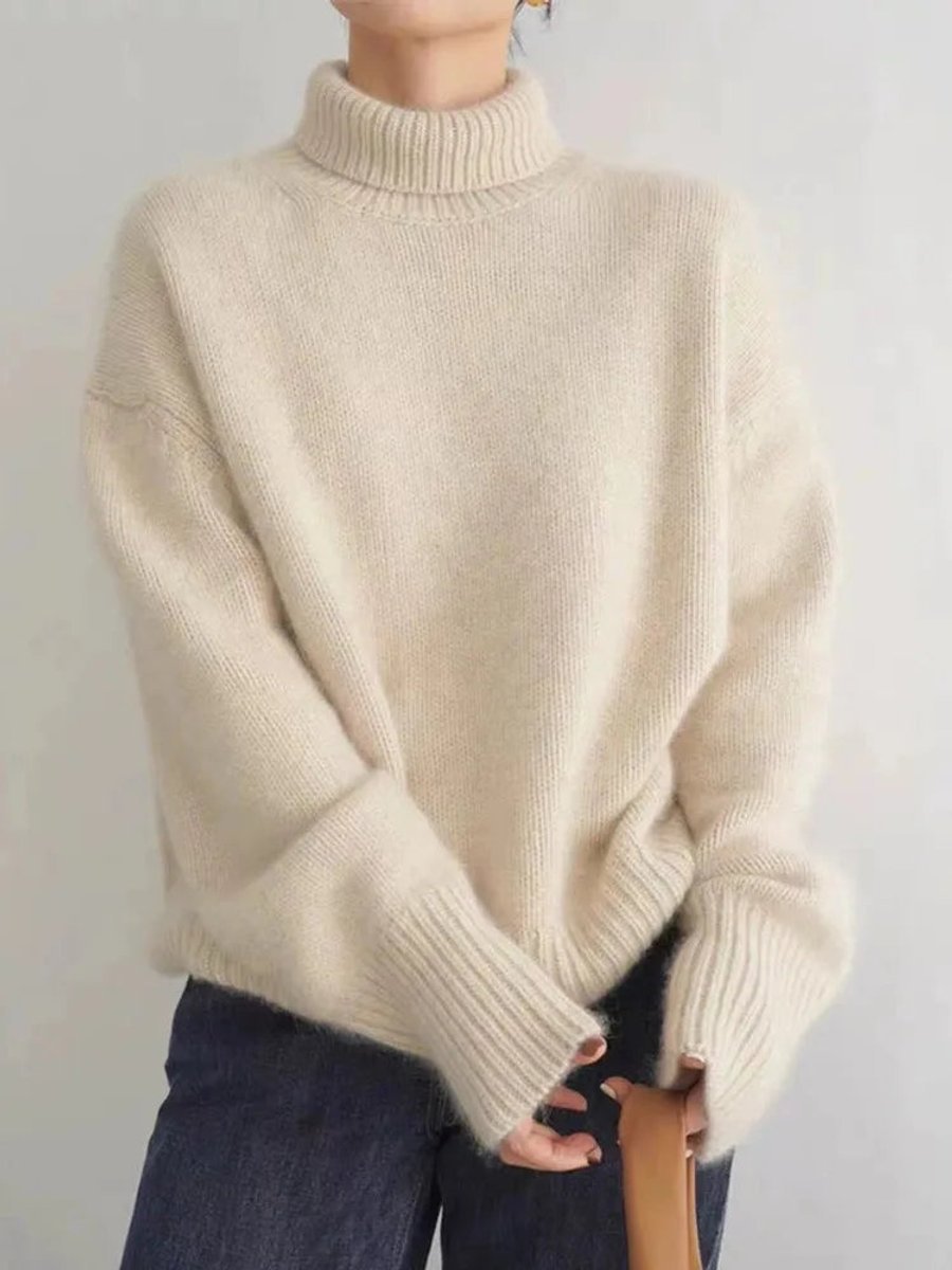 Clara | Knit Sweater – Soft Oversized Turtleneck for Women