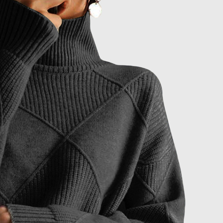 Camille | Maglione a collo alto con motivo geometrico