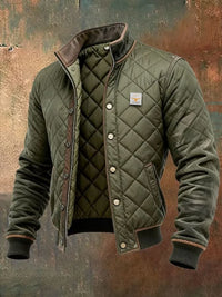 Harrison | Leather-Accent Tailored Insulated Quilted Jacket