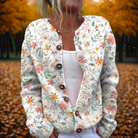 Floravia | Gemütliche, locker geschnittene Strickjacke mit offener Vorderseite