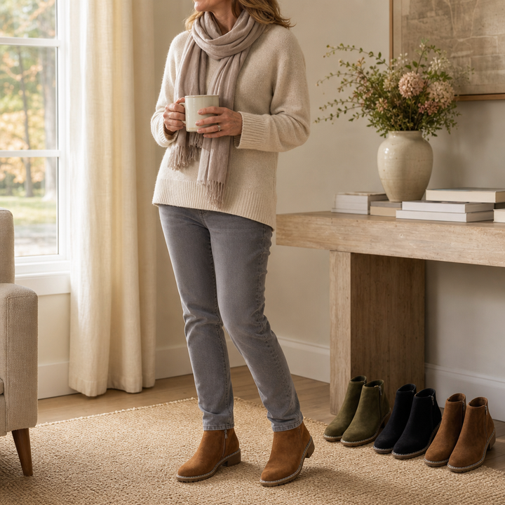 Wearbella | Suede Ankle Boots – Faux Shearling Lined for Everyday Style